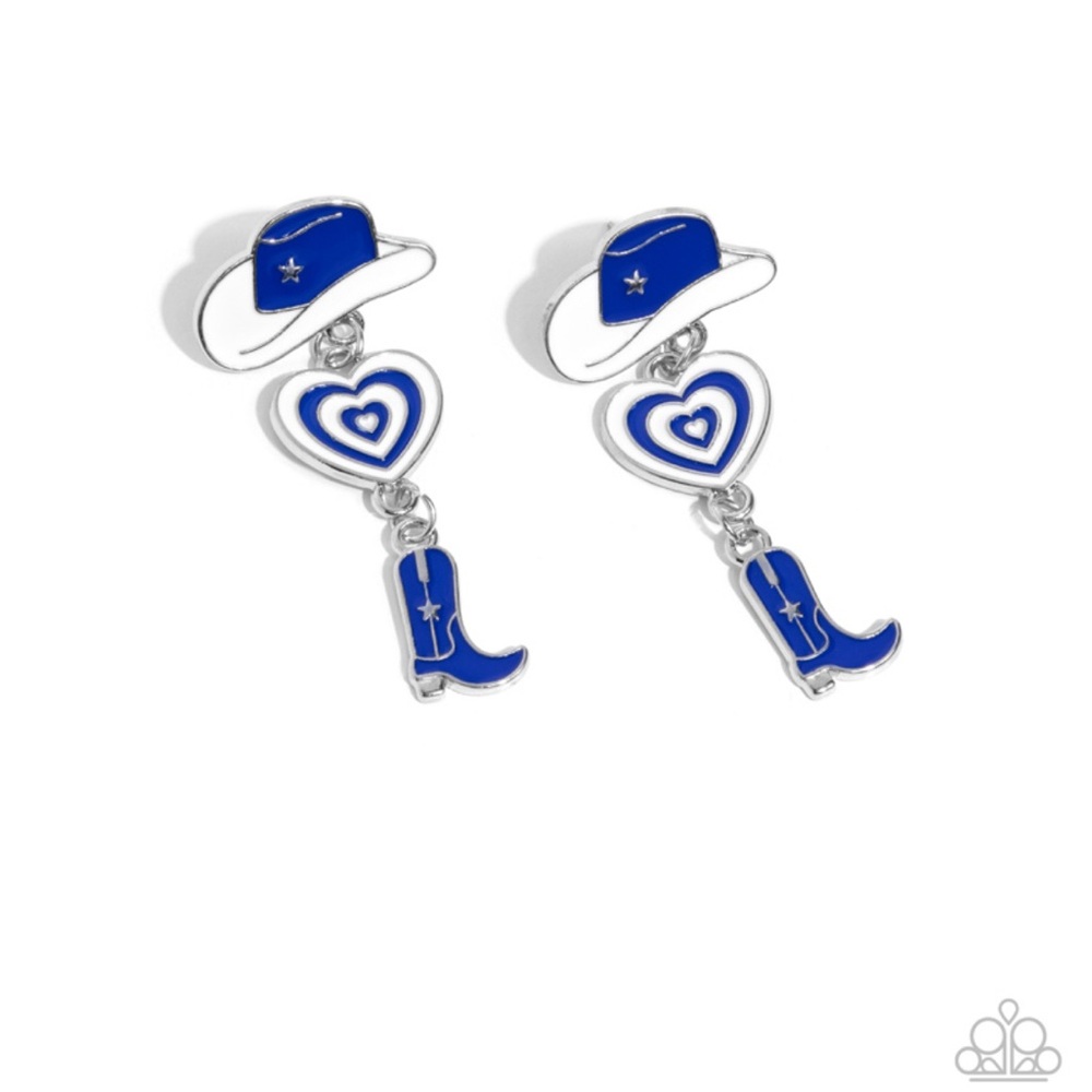 Paparazzi Blue and Silver Western Earrings